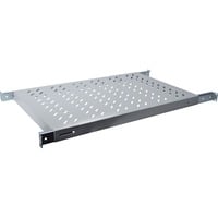 Digitus Ripiano con rotaie per il montaggio variabili per installazione fissa su armadi da 483 mm (19"), Il vano inferiore grigio, Mensola per scaffale, Grigio, 50 kg, 1U, Turchia, 48,3 cm (19")
