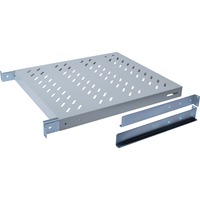 Digitus Ripiano con rotaie per il montaggio variabili per installazione fissa su armadi da 483 mm (19"), Il vano inferiore grigio, Mensola regolabile, Grigio, 50 kg, 1U, Turchia, 48,3 cm (19")