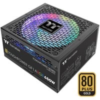 Thermaltake PS-TPD-0650F3FAGE-1 alimentatore per computer 650 W 20-pin ATX ATX Nero, Alimentatore PC Nero, 650 W, 100 - 240 V, 780 W, 50/60 Hz, 10 A, Attivo