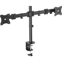 Digitus Supporto universale per due monitor con morsetto di fissaggio, Base per monitor Nero, Morsa, 8 kg, 38,1 cm (15"), 68,6 cm (27"), 100 x 100 mm, Nero