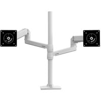 Ergotron LX Series LX Dual Stacking Arm 101,6 cm (40") Bianco Scrivania, Base per monitor bianco, Morsa, 9,1 kg, 101,6 cm (40"), 100 x 100 mm, Regolazione altezza, Bianco
