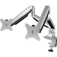 ICY BOX IB-MS504-T 81,3 cm (32") Scrivania Nero, Argento, Base per monitor argento/Nero, Morsa, 18 kg, 81,3 cm (32"), 75 x 75 mm, 100 x 100 mm, Nero, Argento