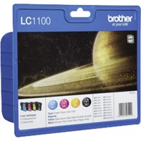Brother LC1100VALBP cartuccia d'inchiostro 4 pz Originale Nero, Ciano, Magenta, Giallo Nero, Ciano, Magenta, Giallo, 4 pz, 450 pagine, 325 pagine, Confezione multipla