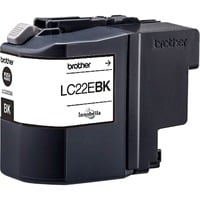 Brother LC22EBK cartuccia d'inchiostro 1 pz Originale Nero Nero, Inchiostro a base di pigmento, 1 pz, 2400 pagine, Confezione singola