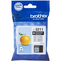 Brother LC3211BK cartuccia d'inchiostro 1 pz Originale Resa standard Nero Resa standard, Nero, Inchiostro a base di pigmento, 1 pz, 200 pagine, Confezione singola