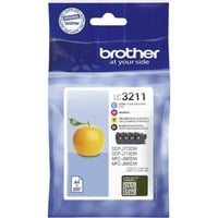 Brother LC3211VAL cartuccia d'inchiostro 4 pz Originale Resa standard Nero, Ciano, Magenta, Giallo Resa standard, Nero, Ciano, Magenta, Giallo, 4 pz, 200 pagine, 200 pagine, Confezione multipla
