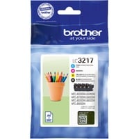 Brother LC3217VALDR cartuccia d'inchiostro 4 pz Originale Nero, Ciano, Magenta, Giallo Nero, Ciano, Magenta, Giallo, 4 pz, 550 pagine, 550 pagine, Confezione multipla