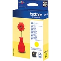 Brother LC-121Y cartuccia d'inchiostro 1 pz Originale Giallo giallo, Giallo, Inchiostro a base di pigmento, 1 pz