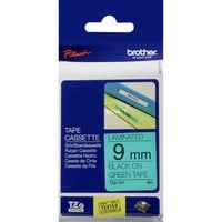 Brother Nastro per etichettatura 9mm, Nastro di scrittura Nero su verde, TZe, Grigio, Trasferimento termico, Filippine, 5 anno/i