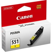 Canon Cartuccia d'inchiostro giallo CLI-551Y Resa standard, Giallo, Inchiostro a base di pigmento, 1 pz, 347 pagine, Vendita al dettaglio