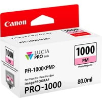 Canon Cartuccia d'inchiostro magenta fotografico PFI-1000PM Magenta per foto, Inchiostro colorato, 80 ml, 3755 pagine
