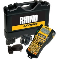 Dymo RHINO 5200 Stampante di Etichette Industriale con Custodia | Tasti Rapidi per Risparmio di TempoStampa VeloceStampante di Etichette Durevole per Cantieri e Lavori di Etichettatura Pesante, Stampa etichette Nero/Giallo, ABC, Trasferimento termico, 180 x 180 DPI, Nero, Giallo