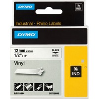 Dymo Rhino etichette industriali in vinile autoadesive | rotolo da 12 mm x 5,5 m | stampa nera su bianco, Nastro di scrittura 5 m | stampa nera su bianco, D1, Vinile, Belgio, 5,5 m, 1 pz, 34 mm