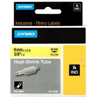 Dymo Rhino etichette industriali tubolari termoretraibili | 9 mm x 1,5 m | nero su giallo, Nastri termorestringenti  5 m | nero su giallo, Nero su giallo, Multicolore, -55 - 135 °C, UL 224, MIL-STD-202G, MIL-81531, SAE-DTL 23053/5 (1, 3), DYMO, Rhino