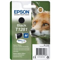 Epson Fox Inchiostro nero singolo DURABrite Ultra Volpe T1281 Nero, Inchiostro a base di pigmento, 5,9 ml, 1 pz, 185 pagine