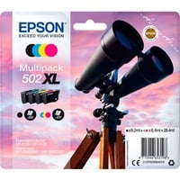 Epson Multipack 4-colours 502XL Ink, Inchiostro Resa elevata (XL), Nero, Ciano, Magenta, Giallo, Inchiostro a base di pigmento, Inchiostro colorato, 9,2 ml, 6,4 ml