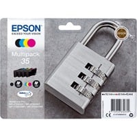Epson Padlock Multipack 4 colori DURABrite Ultra Lucchetto 35, Inchiostro Resa standard, Nero, Ciano, Magenta, Giallo, Inchiostro a base di pigmento, 16,1 ml, 9,1 ml, 1 pz