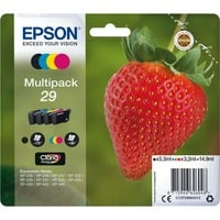 Epson Strawberry Multipack Fragole 4 colori Inchiostri Claria Home 29, Inchiostro Resa standard, Nero, Ciano, Magenta, Giallo, 5,3 ml, 3,2 ml, 1 pz, 175 pagine
