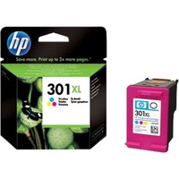 HP Cartuccia originale inchiostro tricromia ad alta capacità 301XL Resa elevata (XL), Ciano, Magenta, Giallo, Inchiostro colorato, 6 ml, 1 pz, 300 pagine, Vendita al dettaglio