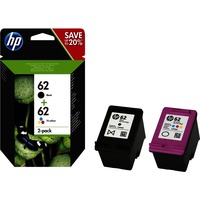 HP Confezione da 2 cartucce originali di inchiostro nero/tricromia 62 Resa standard, Nero, Ciano, Magenta, Giallo, Inchiostro a base di pigmento, Inchiostro colorato, 2 pz, 200 pagine