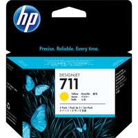 HP Confezione da 3 cartucce di inchiostro giallo DesignJet 711, 29 ml 29 ml, Stampanti serie HP DesignJet T120 e HP DesignJet T520ePrinter, Getto termico d'inchiostro, Giallo, CZ136A, Singapore, Malesia, 114,8 mm