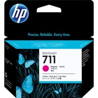 HP Confezione da 3 cartucce di inchiostro magenta DesignJet 711, 29 ml 29 ml, Stampanti serie HP DesignJet T120 e HP DesignJet T520ePrinter, Getto termico d'inchiostro, Magenta, CZ135A, Singapore, Malesia, 114,8 mm