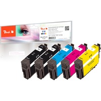 Peach 320156 cartuccia d'inchiostro 5 pz Compatibile Nero, Ciano, Magenta, Giallo Nero, Ciano, Magenta, Giallo, 6,2 ml, 3,8 ml, 5 pz, 195 pagine, Confezione multipla