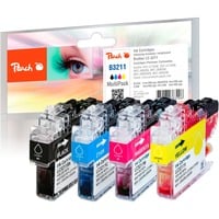 Peach 320478 cartuccia d'inchiostro 4 pz Compatibile Nero, Ciano, Magenta, Giallo Nero, Ciano, Magenta, Giallo, 11 ml, 6 ml, 4 pz, 400 pagine, Confezione multipla