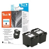 Peach PI300-655 cartuccia d'inchiostro 2 pz Compatibile Nero Nero, Inchiostro a base di pigmento, 15 ml, 2 pz, 335 pagine, Confezione multipla