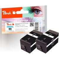 Peach PI300-763 cartuccia d'inchiostro 2 pz Compatibile Resa elevata (XL) Nero Resa elevata (XL), Nero, 28 ml, 2 pz, 1120 pagine, Confezione multipla